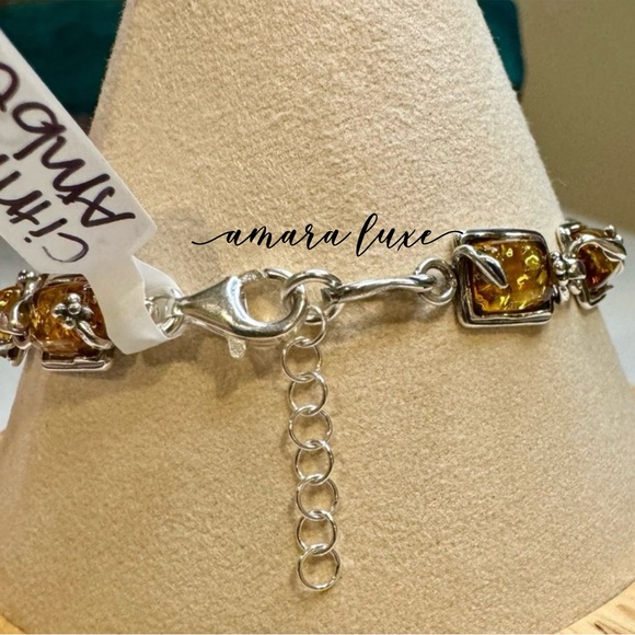Citrine Amber 925 bracelet - Picture 5 of 6